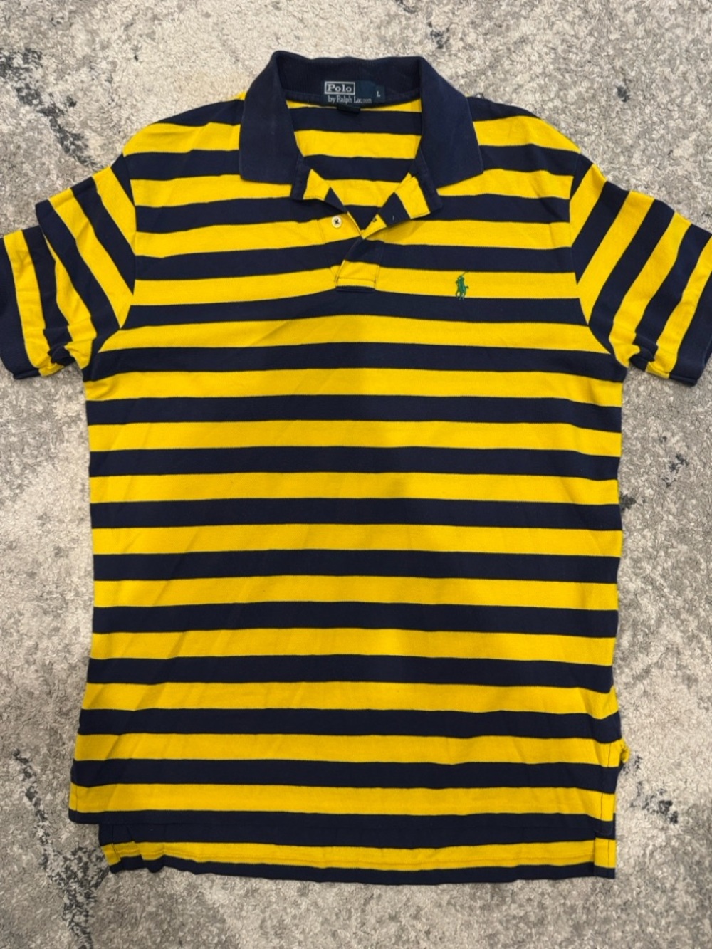 Polo by Ralph Lauren Yellow & Navy Striped Polo Shirt